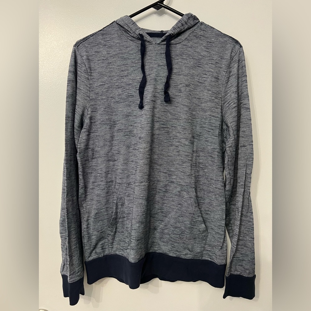 Banana Republic Men’s Lightweight Navy Blue Stripe Hoodie Small